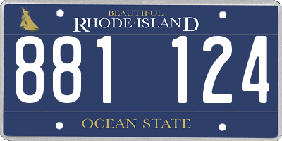 RI license plate 881124