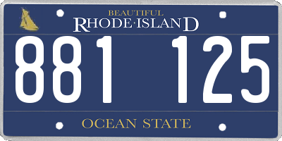 RI license plate 881125