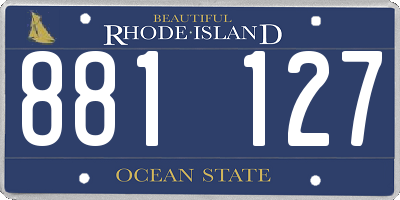 RI license plate 881127