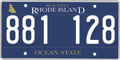 RI license plate 881128