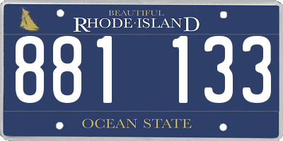 RI license plate 881133