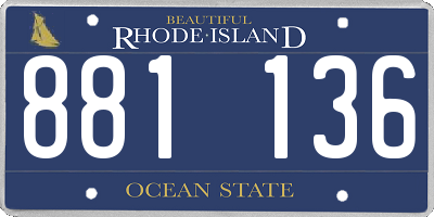 RI license plate 881136