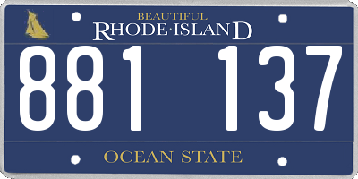RI license plate 881137