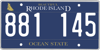 RI license plate 881145