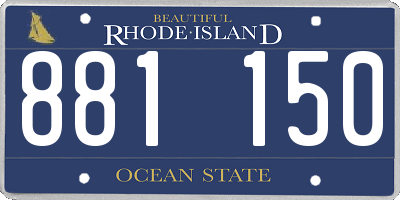 RI license plate 881150
