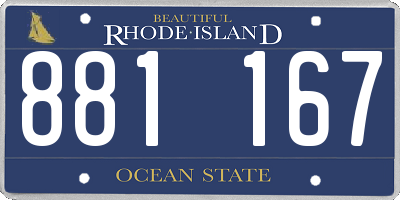 RI license plate 881167