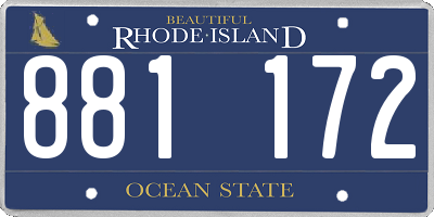RI license plate 881172