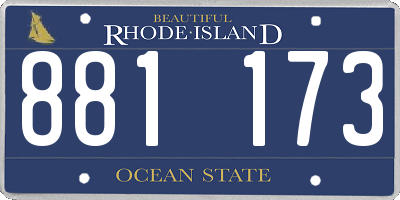 RI license plate 881173