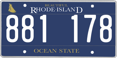 RI license plate 881178