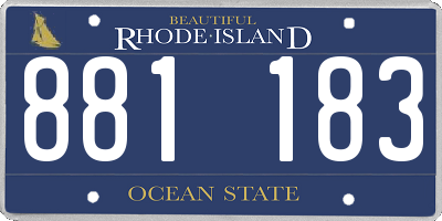 RI license plate 881183