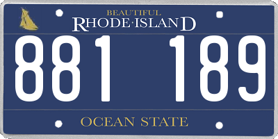 RI license plate 881189