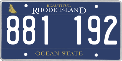 RI license plate 881192