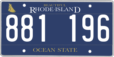 RI license plate 881196