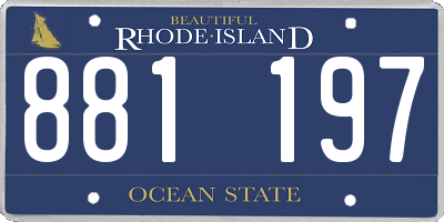 RI license plate 881197