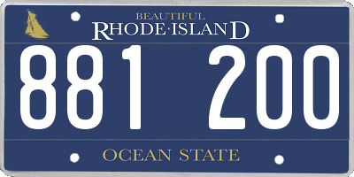 RI license plate 881200
