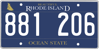 RI license plate 881206