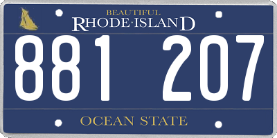 RI license plate 881207