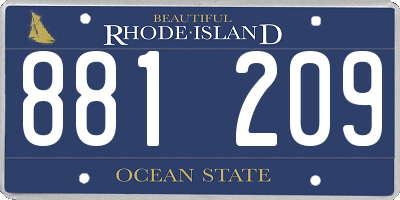 RI license plate 881209