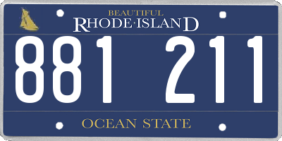 RI license plate 881211