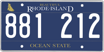 RI license plate 881212