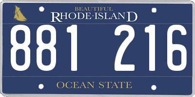 RI license plate 881216