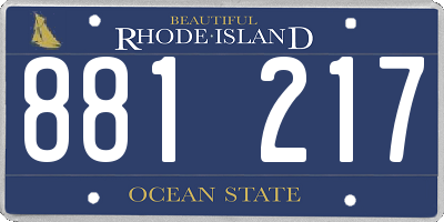 RI license plate 881217