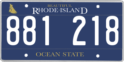 RI license plate 881218