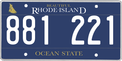 RI license plate 881221