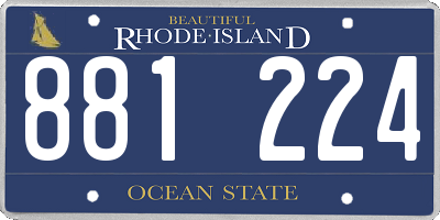 RI license plate 881224
