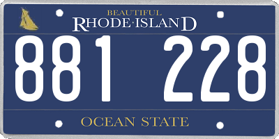 RI license plate 881228