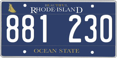 RI license plate 881230