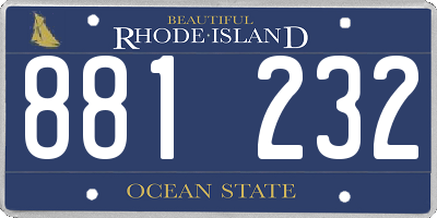 RI license plate 881232