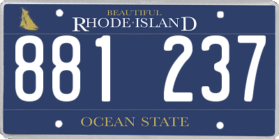 RI license plate 881237