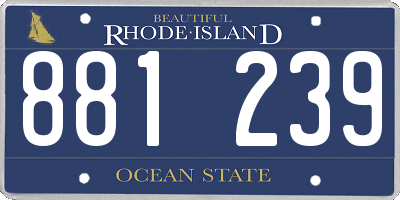 RI license plate 881239
