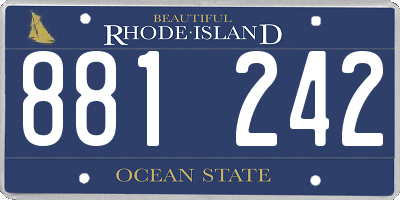 RI license plate 881242
