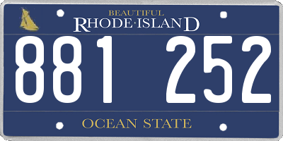 RI license plate 881252