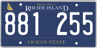 RI license plate 881255