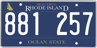 RI license plate 881257