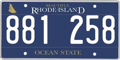 RI license plate 881258