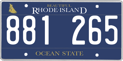RI license plate 881265