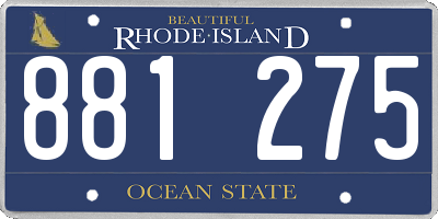 RI license plate 881275