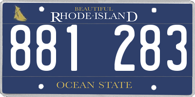 RI license plate 881283