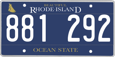 RI license plate 881292