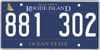RI license plate 881302