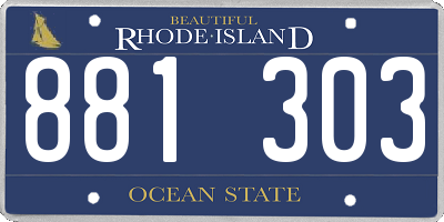RI license plate 881303
