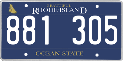 RI license plate 881305