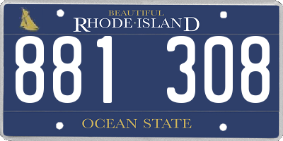 RI license plate 881308