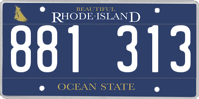 RI license plate 881313