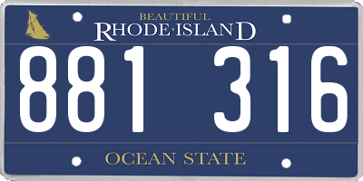RI license plate 881316