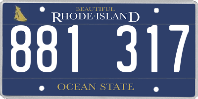 RI license plate 881317